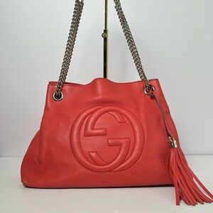 💯Authentic Gucci Soho Hobo Leather Chain Shoulder Bag🍀